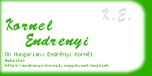 kornel endrenyi business card